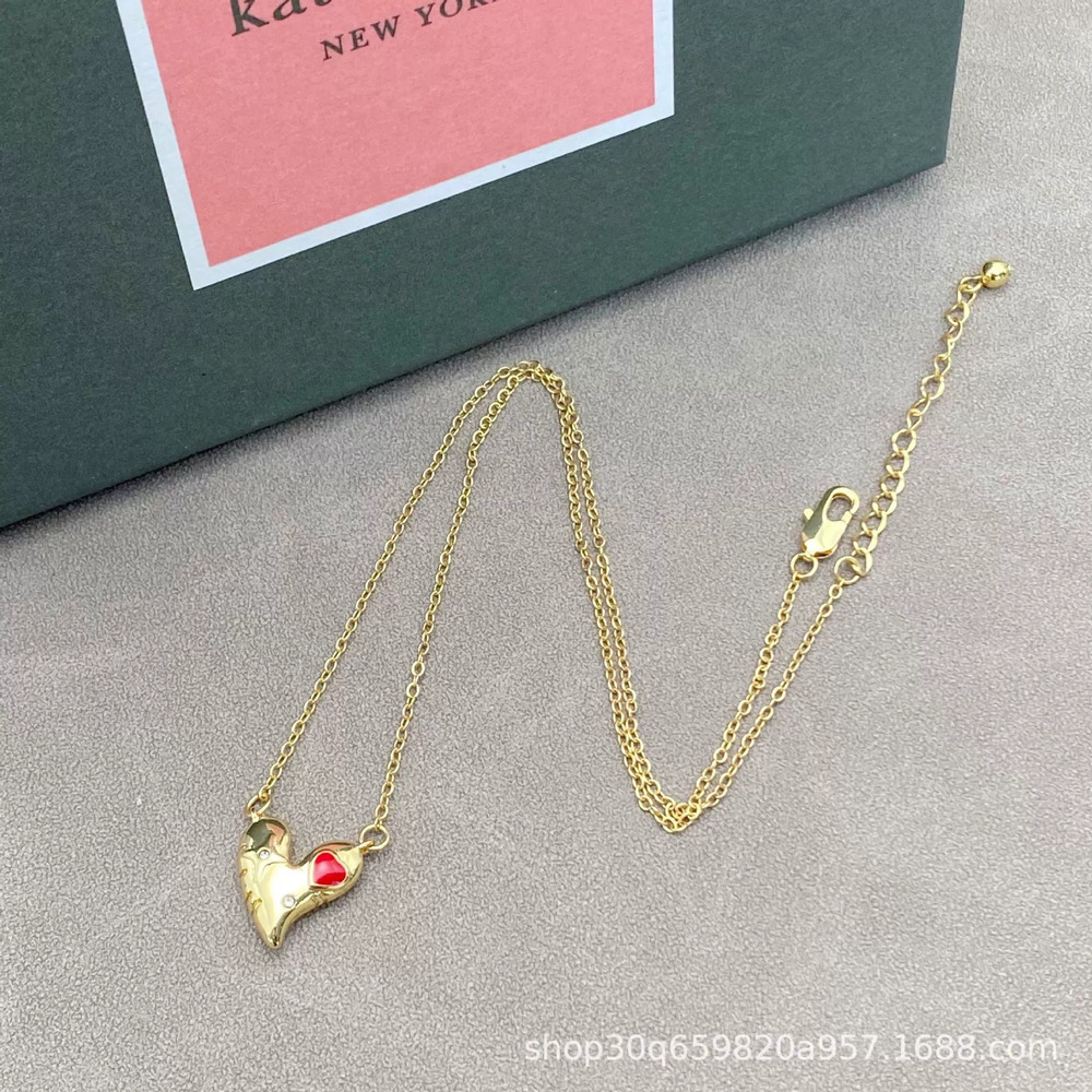 kate spade Enamel Rhinestone Heart Pendant Necklace - Picture 4 of 6